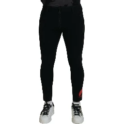 Back Polyamide Slim Fit Logo Print Pants
