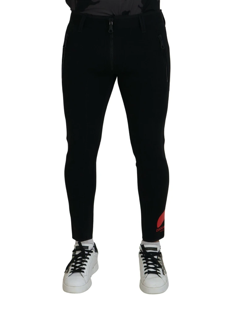 Back Polyamide Slim Fit Logo Print Pants