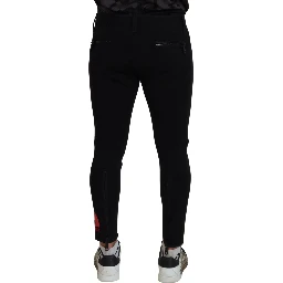 Back Polyamide Slim Fit Logo Print Pants