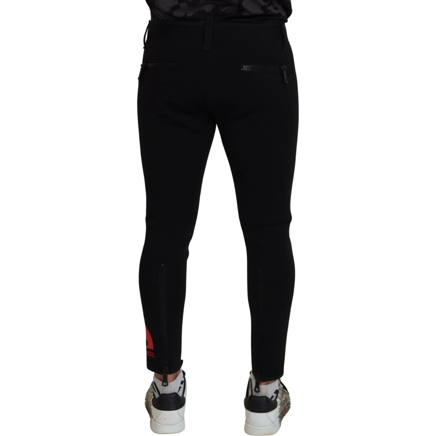 Back Polyamide Slim Fit Logo Print Pants