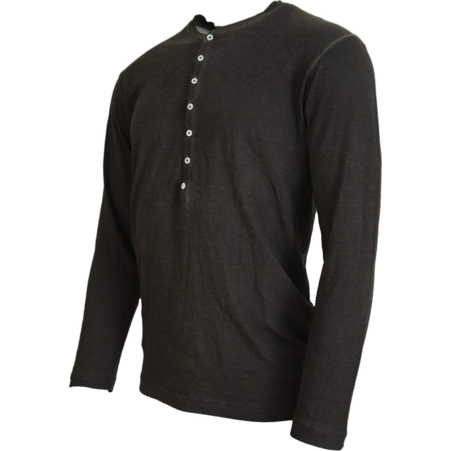 Gray Cotton Linen Long Sleeves Pullover Sweater