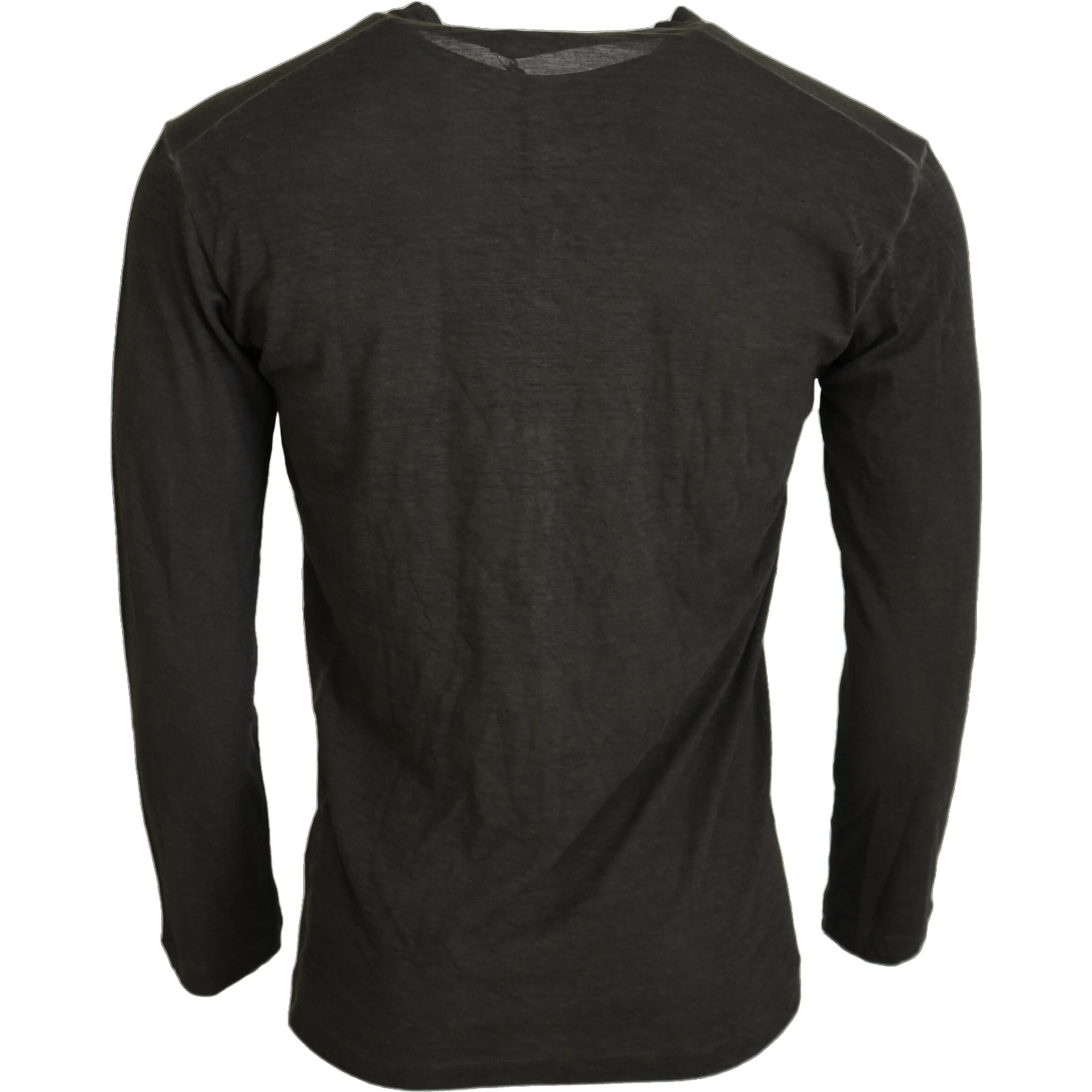 Gray Cotton Linen Long Sleeves Pullover Sweater