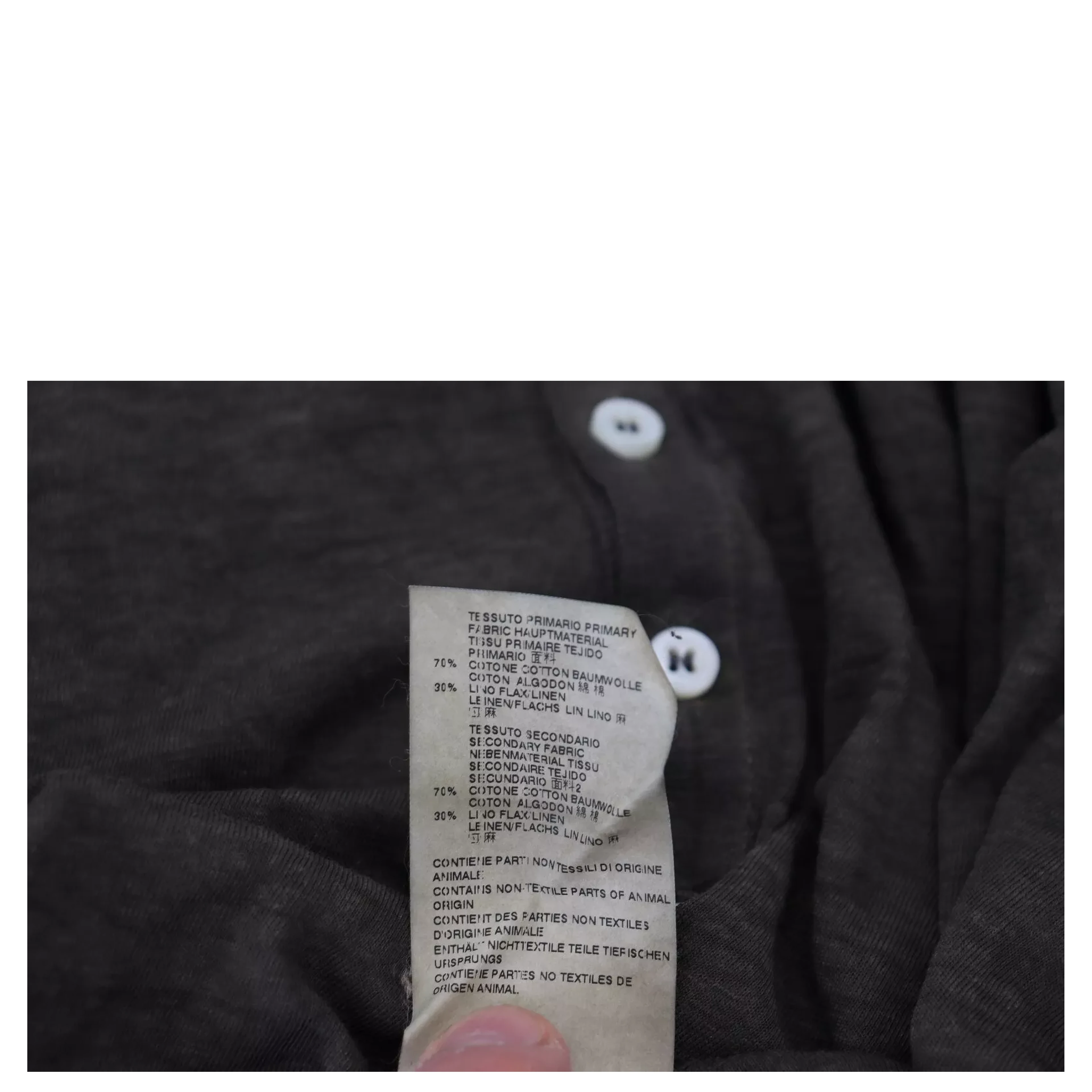 Gray Cotton Linen Long Sleeves Pullover Sweater