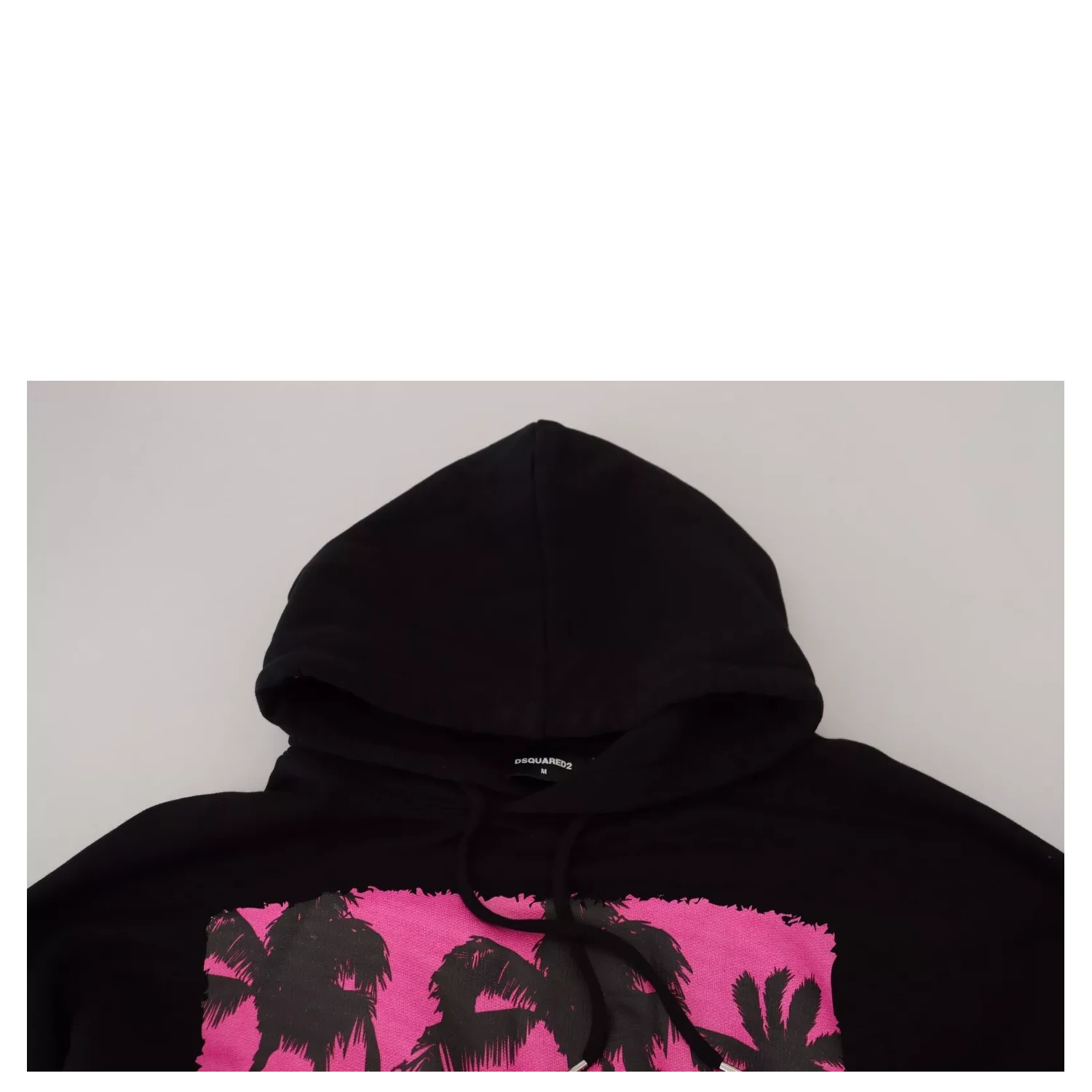 Black Cotton Hooded Printed Men Pullover Sweater