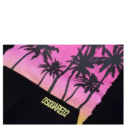 Black Cotton Hooded Printed Men Pullover Sweater
