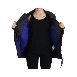 Black Logo Print Full Zip Women Bomber Jacket