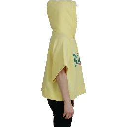 Yellow Logo Print Cotton Hoodie Sweatshirt Sweater