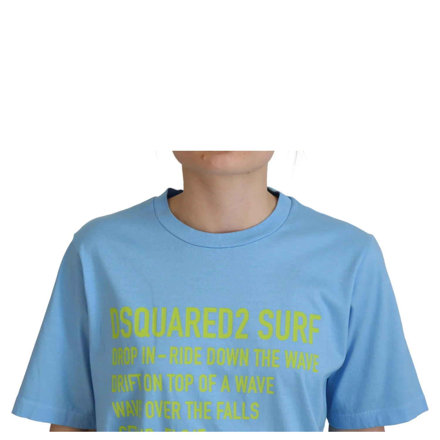 Blue Logo Print Cotton Crewneck Short Sleeve T-shirt