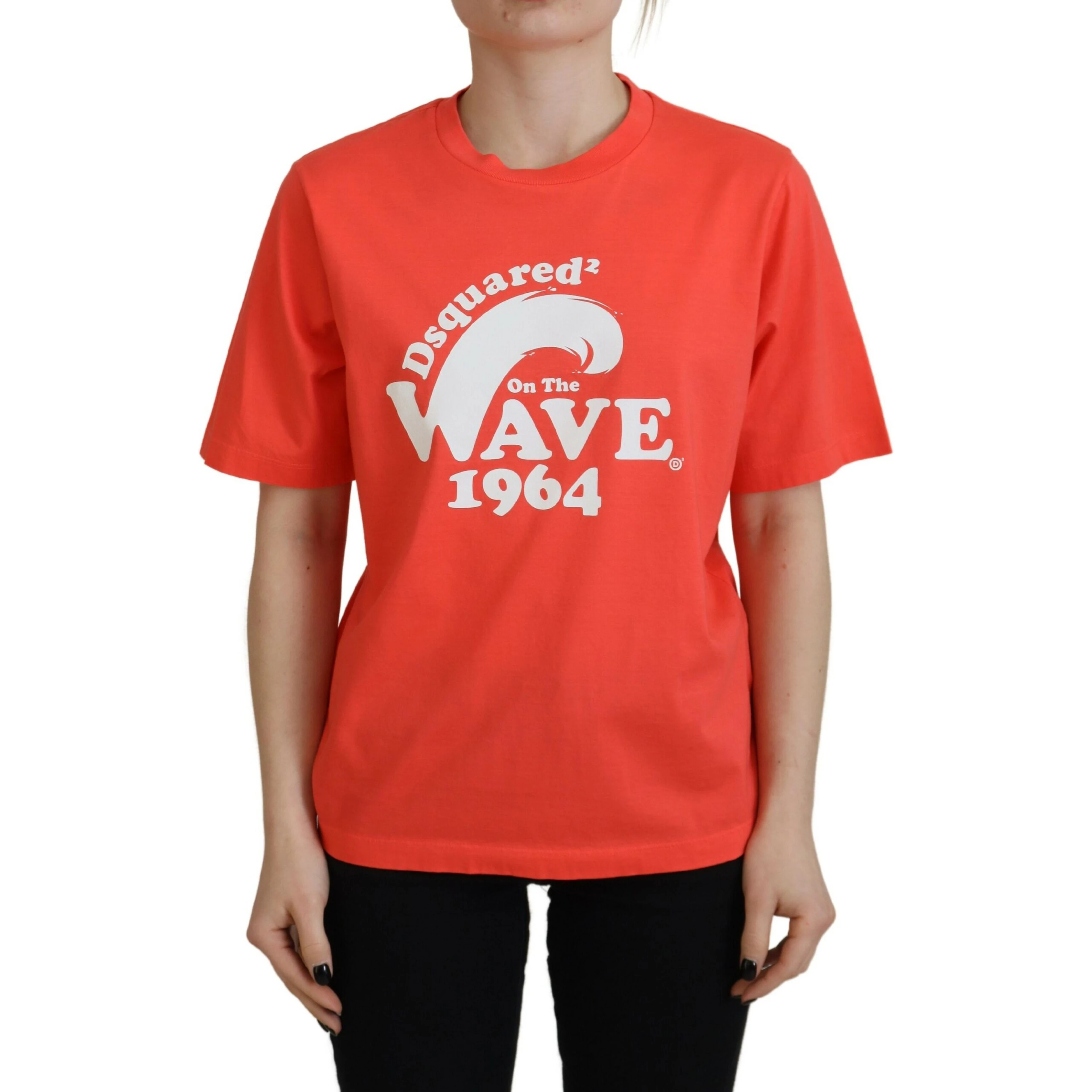 Orange Logo Cotton Crewneck Short Sleeve T-shirt