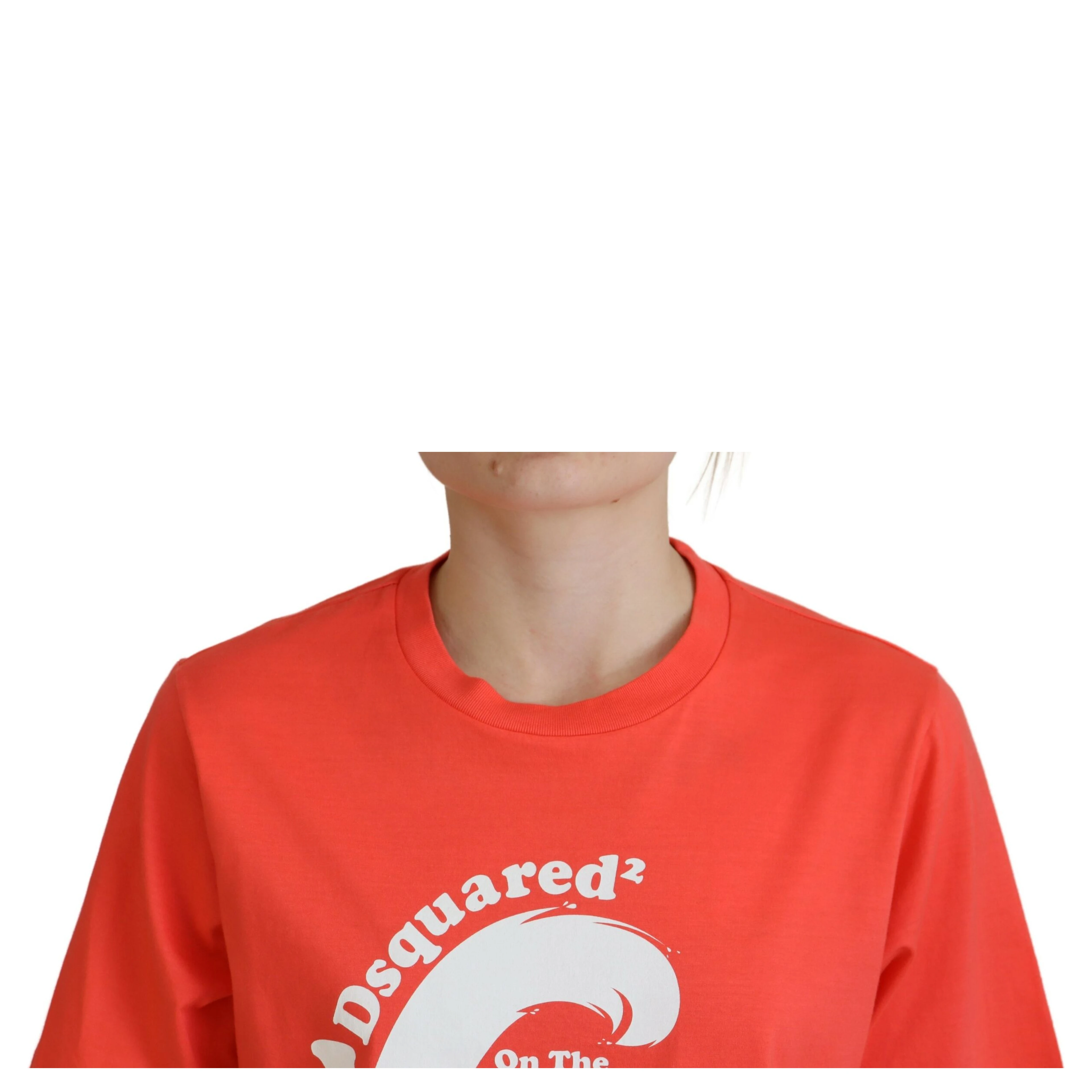 Orange Logo Cotton Crewneck Short Sleeve T-shirt