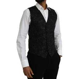 Black Brown Silk Waistcoat Dress Formal Vest
