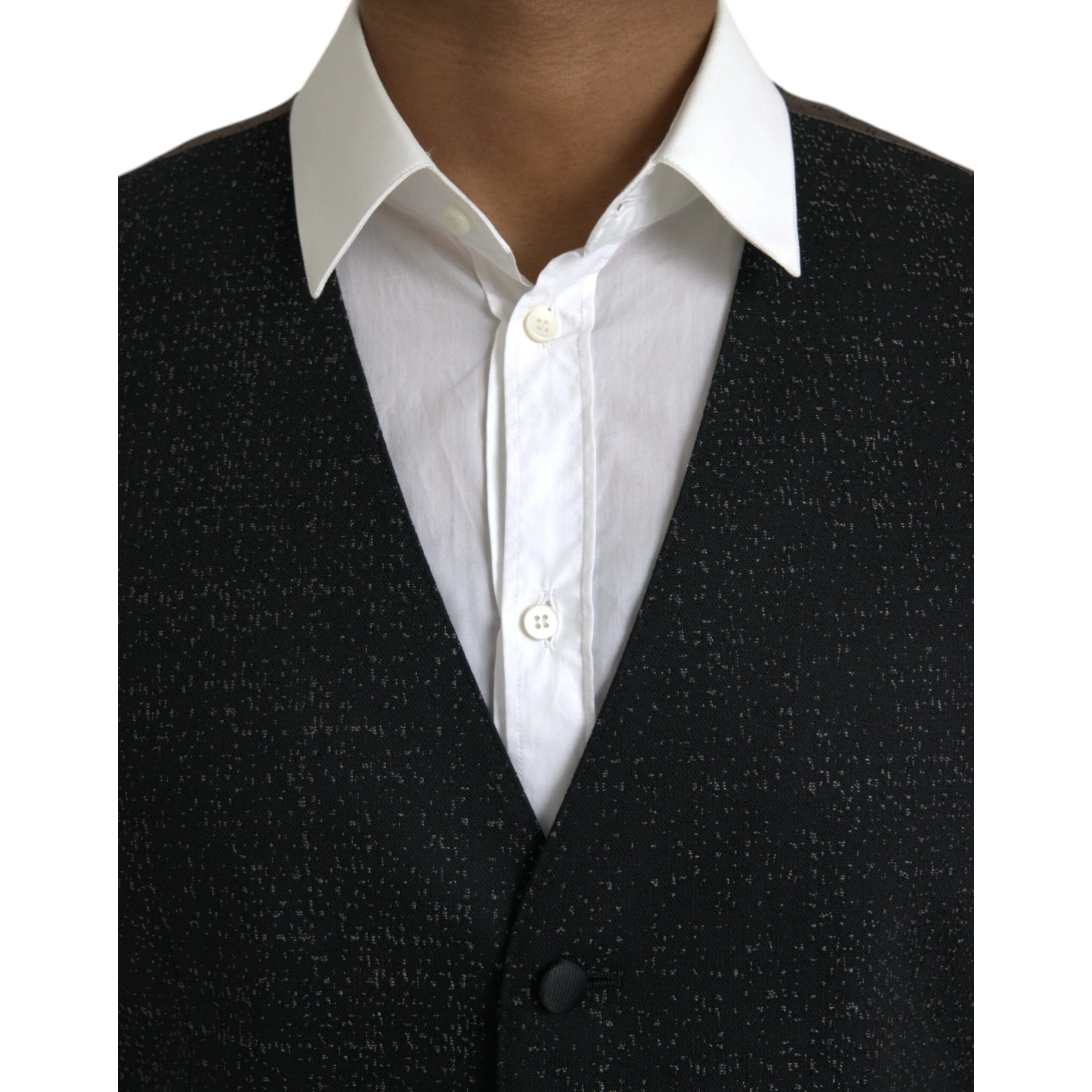 Black Brown Silk Waistcoat Dress Formal Vest