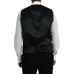 Black Wool Waistcoat Dress Formal Vest