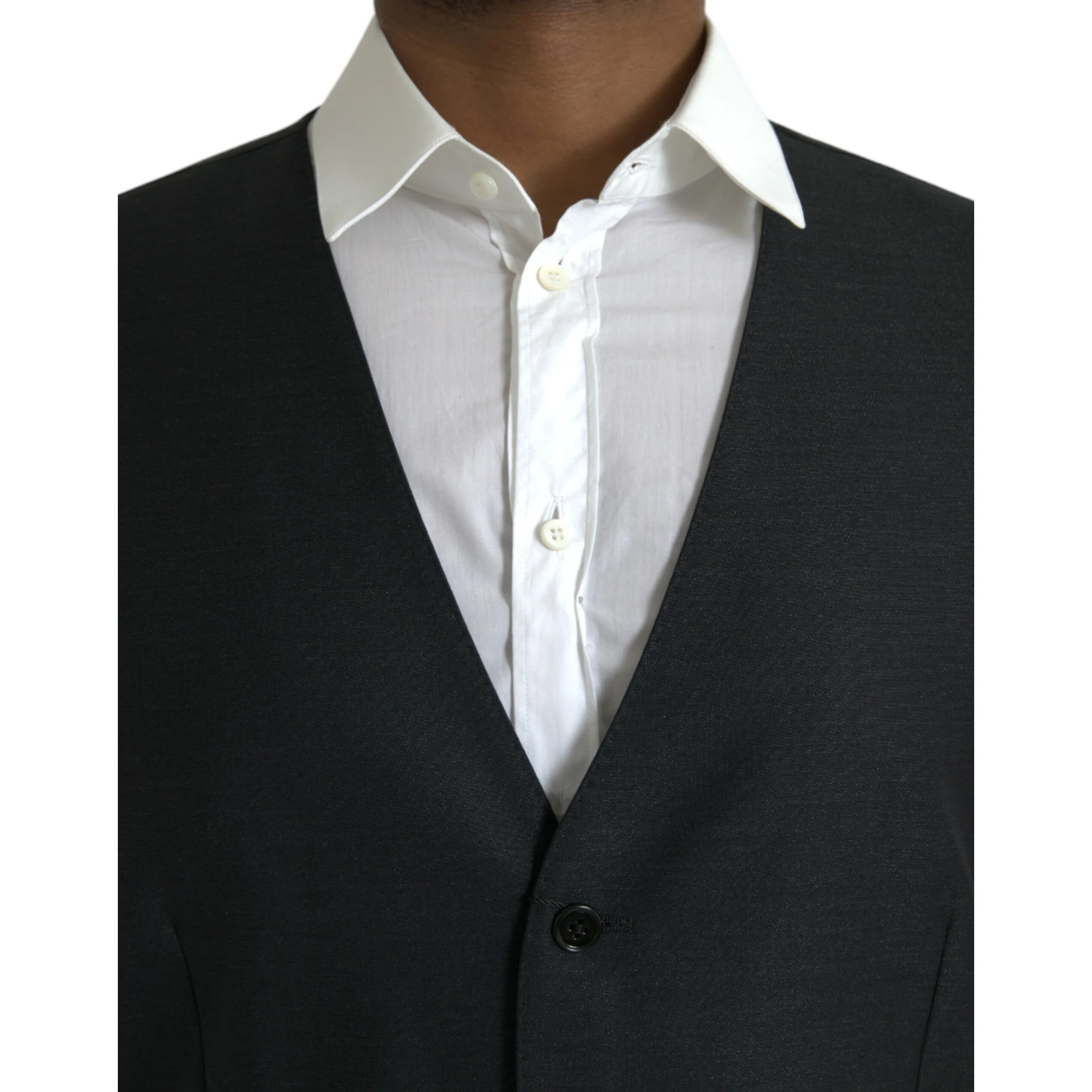 Black Wool Waistcoat Dress Formal Vest