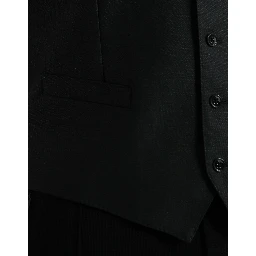 Black Wool Waistcoat Dress Formal Vest