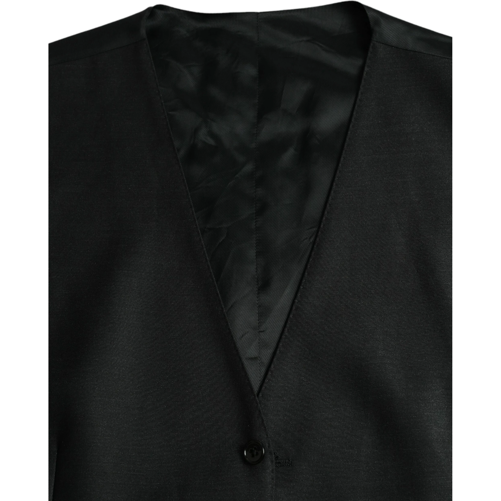 Black Wool Waistcoat Dress Formal Vest