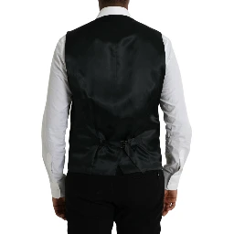 Black Wool Waistcoat Dress Formal Vest