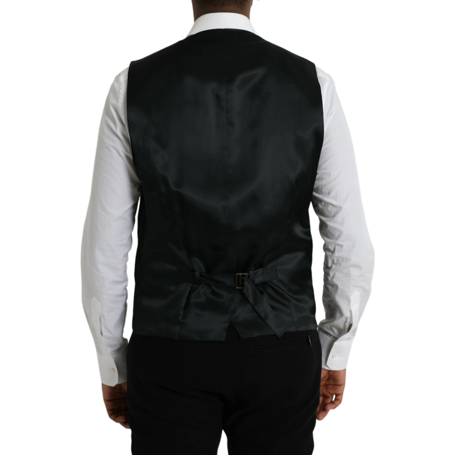Black Wool Waistcoat Dress Formal Vest