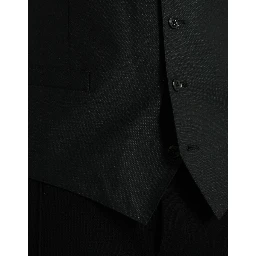Black Wool Waistcoat Dress Formal Vest