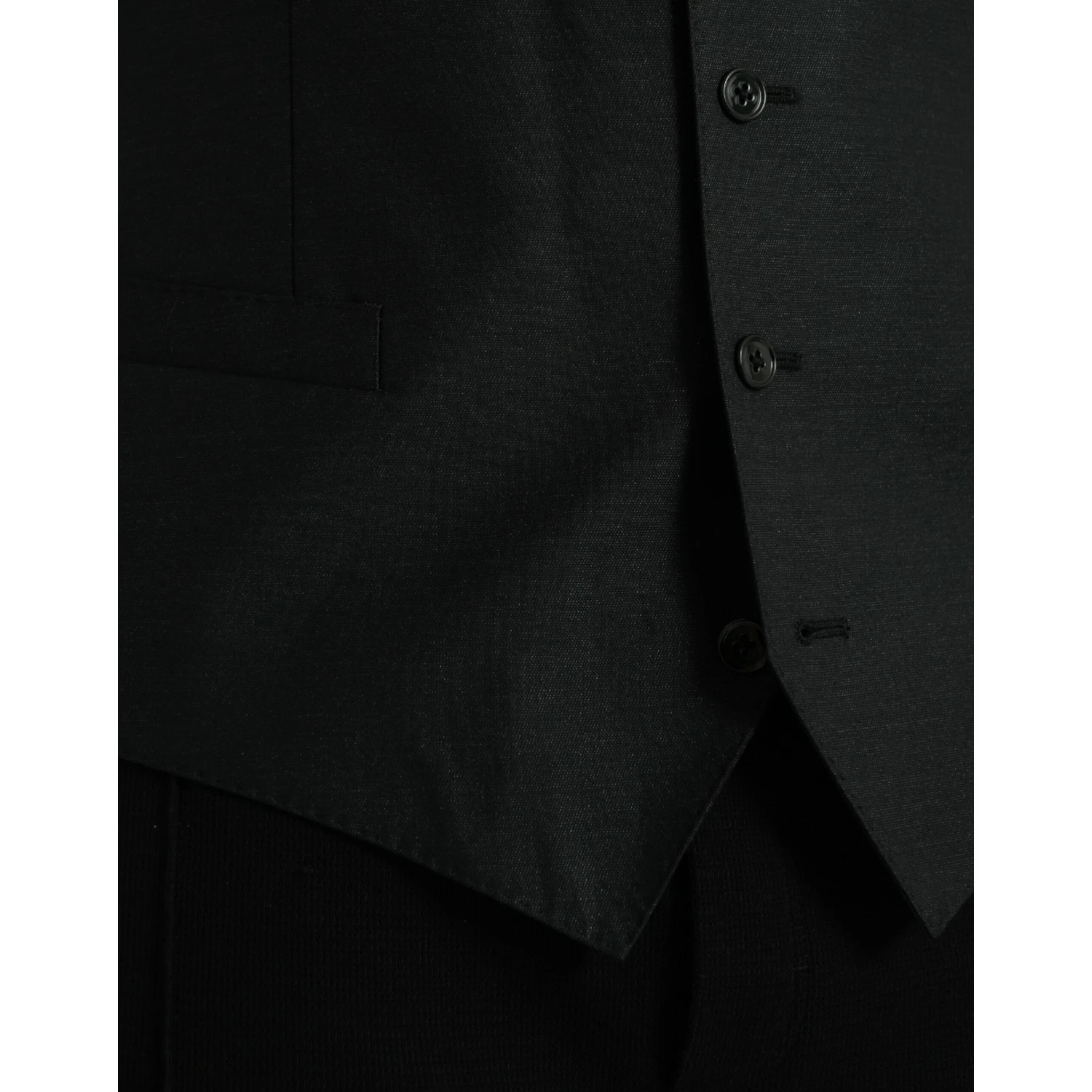 Black Wool Waistcoat Dress Formal Vest