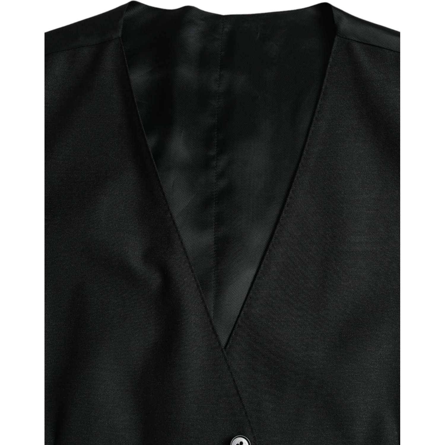 Black Wool Waistcoat Dress Formal Vest