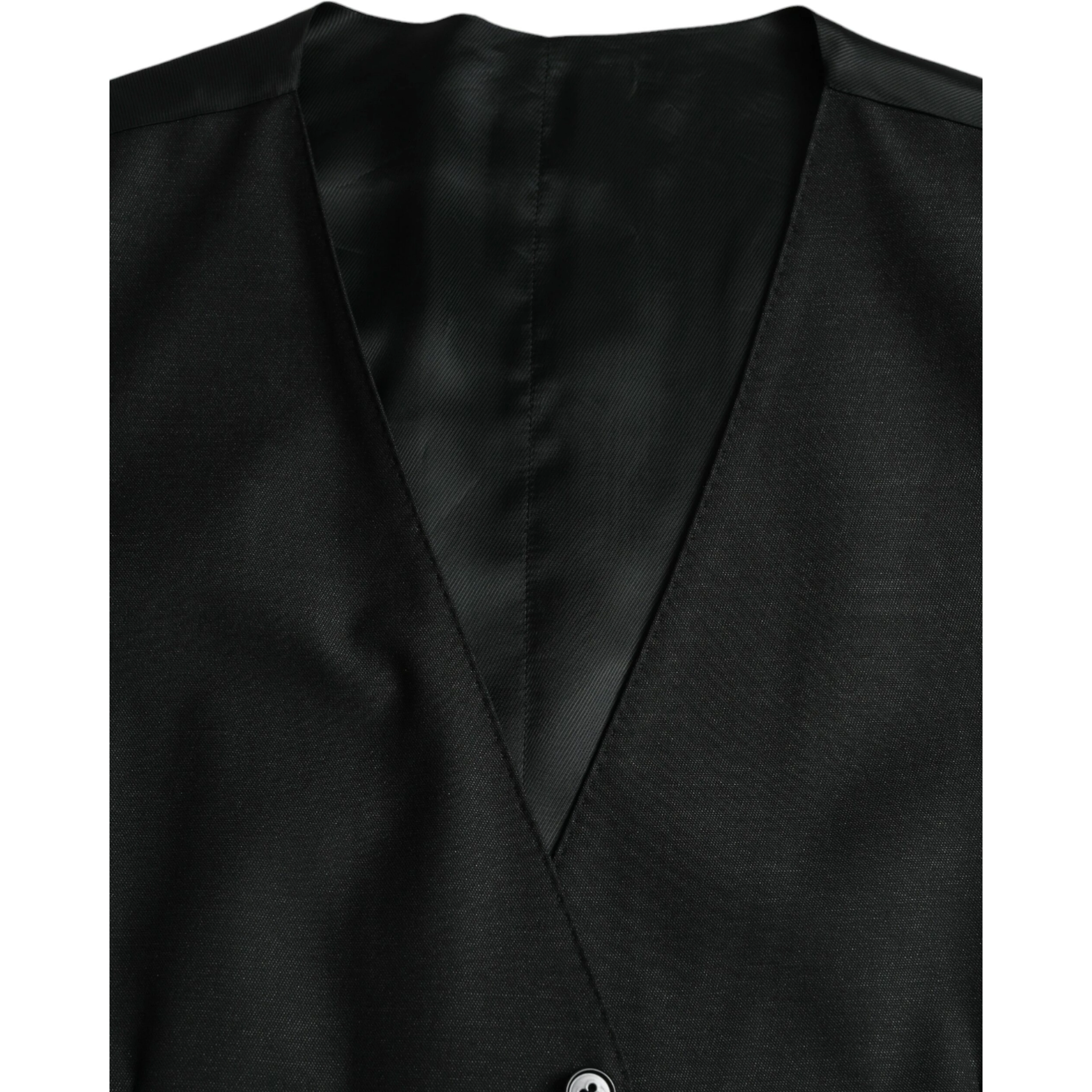 Black Wool Waistcoat Dress Formal Vest