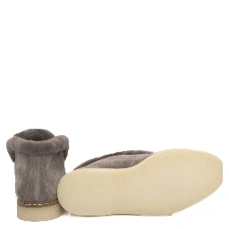 Beige Leather Women Boot