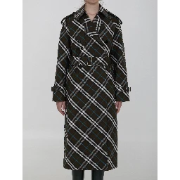 Long trench coat in cotton blend