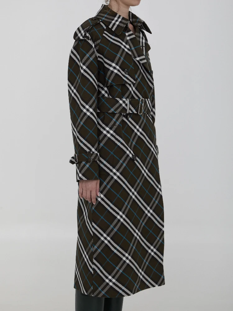 Long trench coat in cotton blend alternative