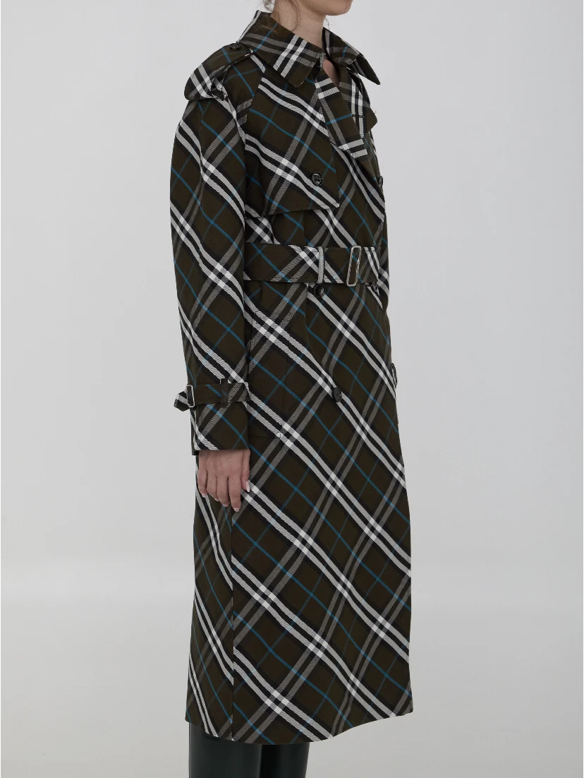 Long trench coat in cotton blend