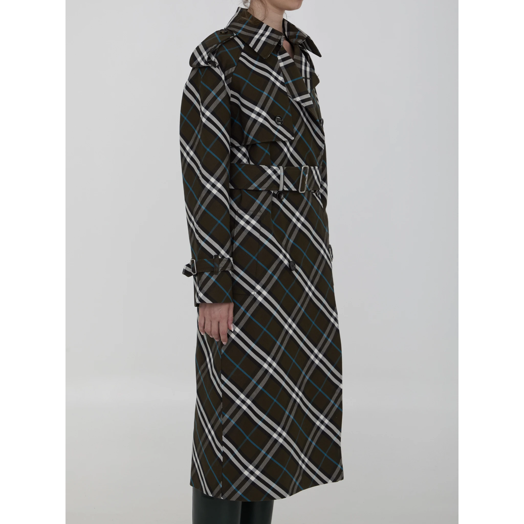 Long trench coat in cotton blend