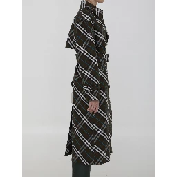 Long trench coat in cotton blend