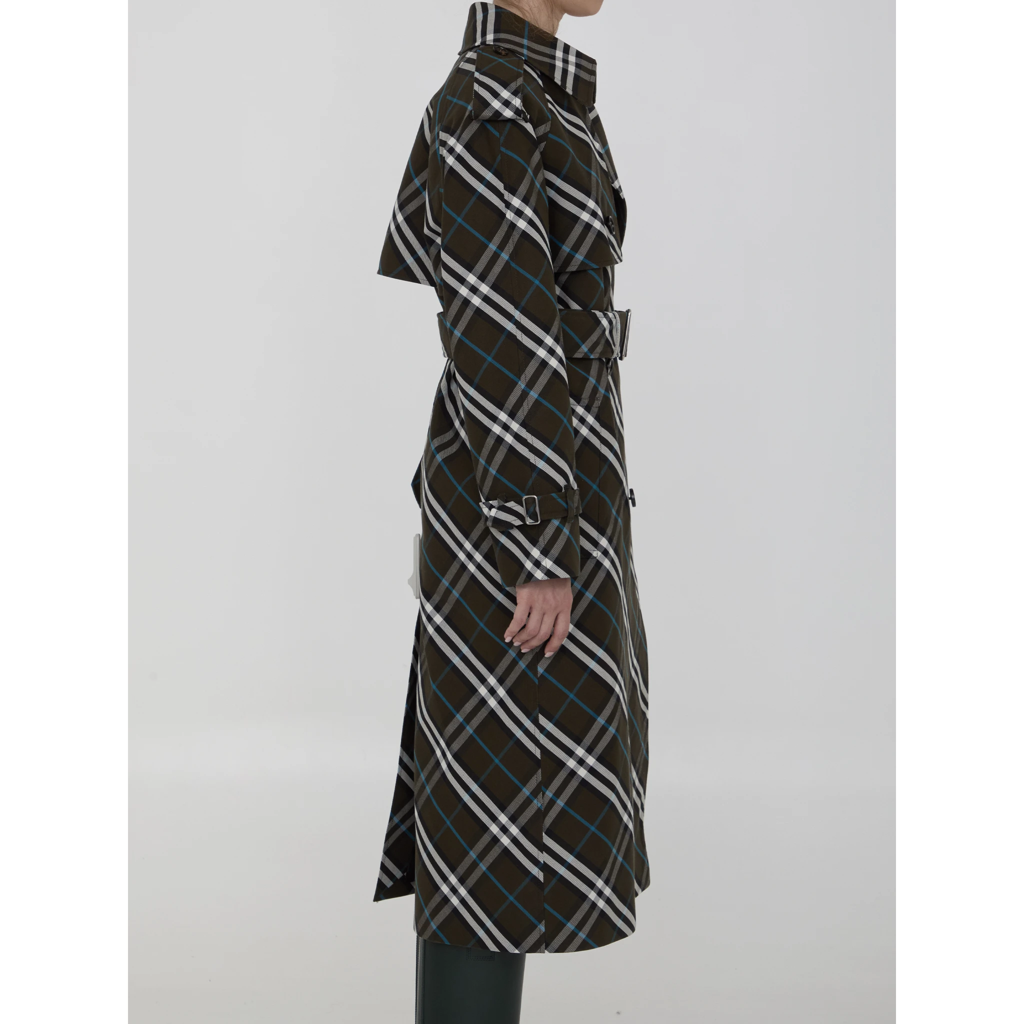 Long trench coat in cotton blend