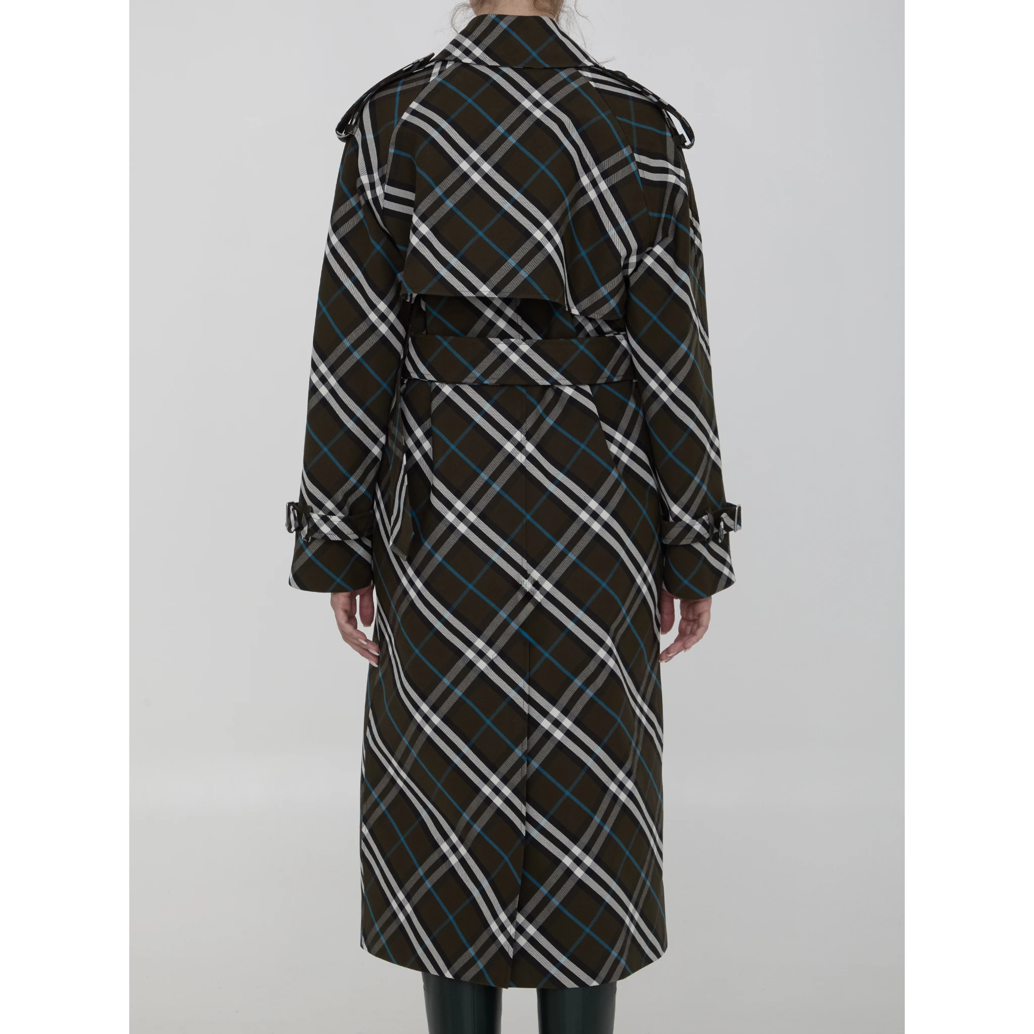 Long trench coat in cotton blend