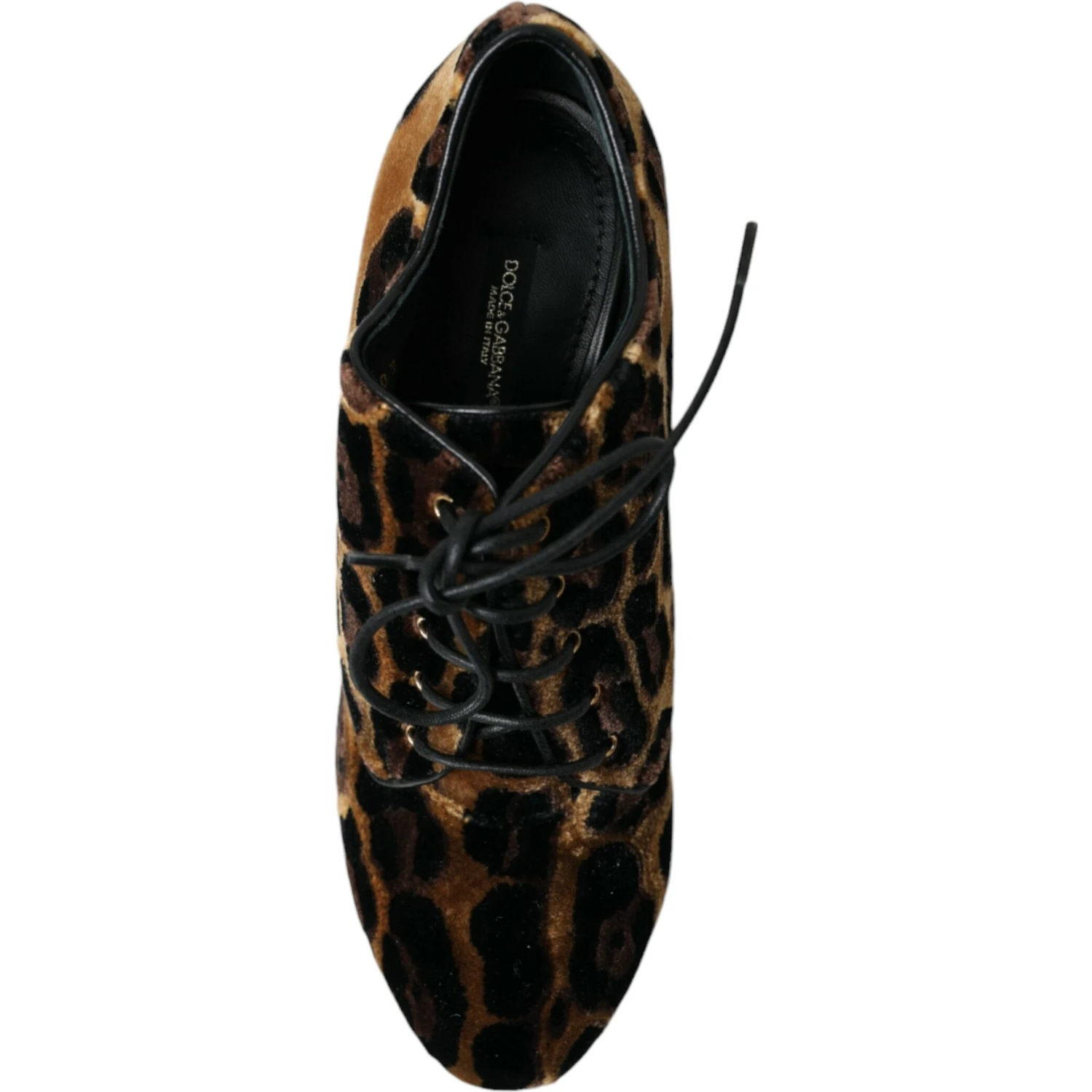 Brown Leopard Hair Lace Up Booties Shoes
