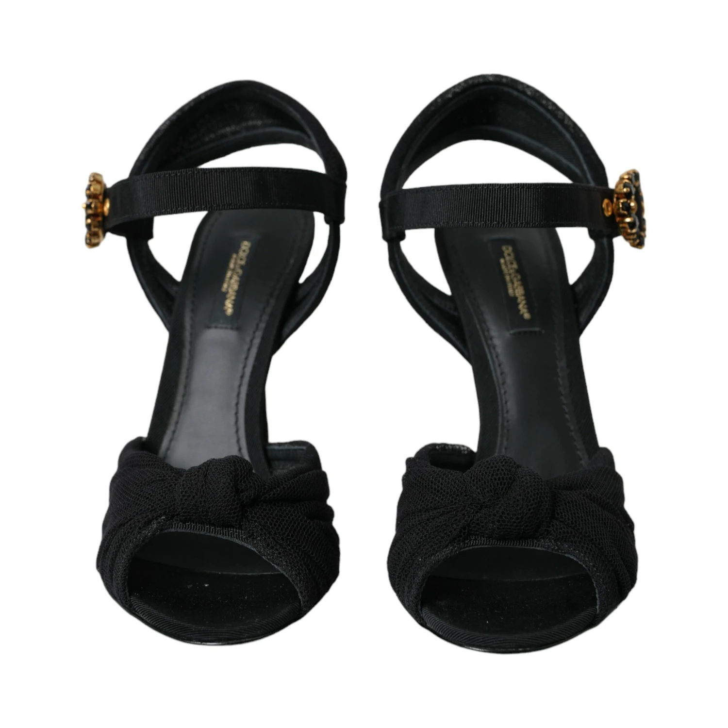 Black Suede Embellished Heels Sandals Shoes