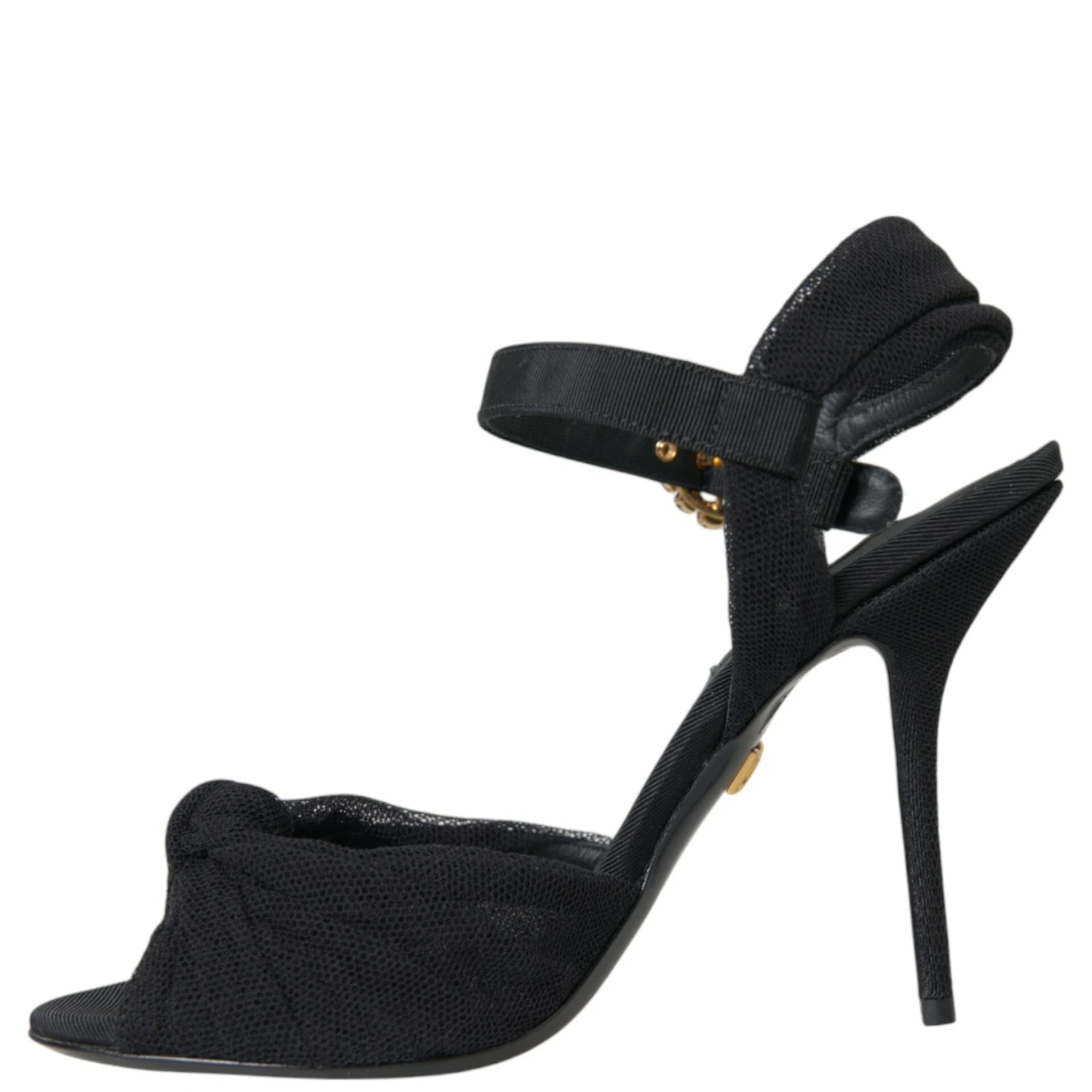 Black Suede Embellished Heels Sandals Shoes