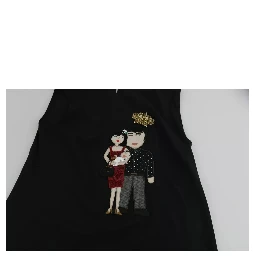 Black Silk DG Family Crystal Sleeveless Top
