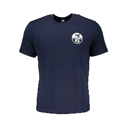 Blue Cotton Men T-shirt