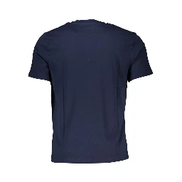 Blue Cotton Men T-shirt