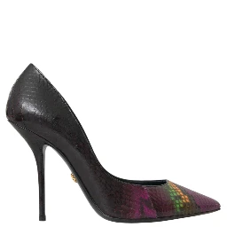 Multicolor Exotic Leather Heels Pumps Shoes