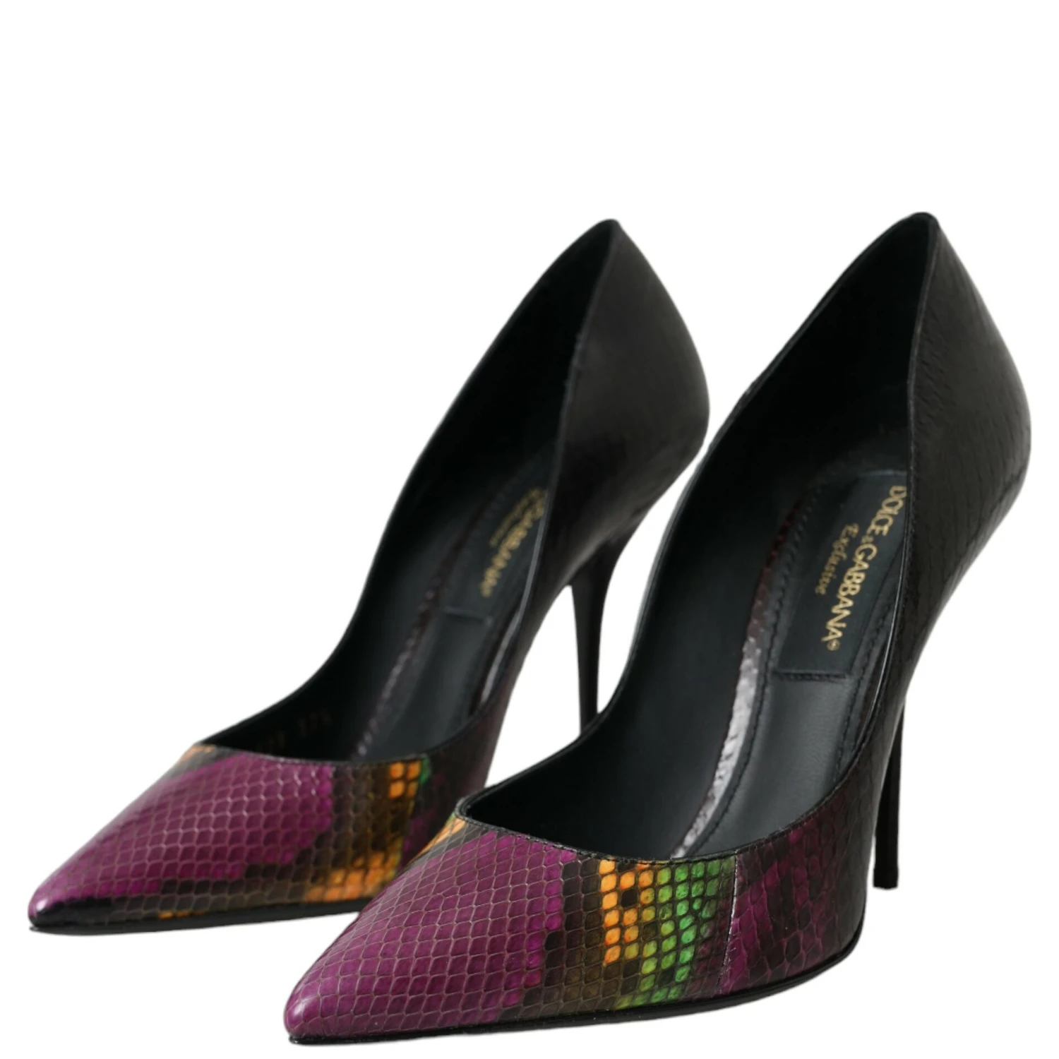 Multicolor Exotic Leather Heels Pumps Shoes