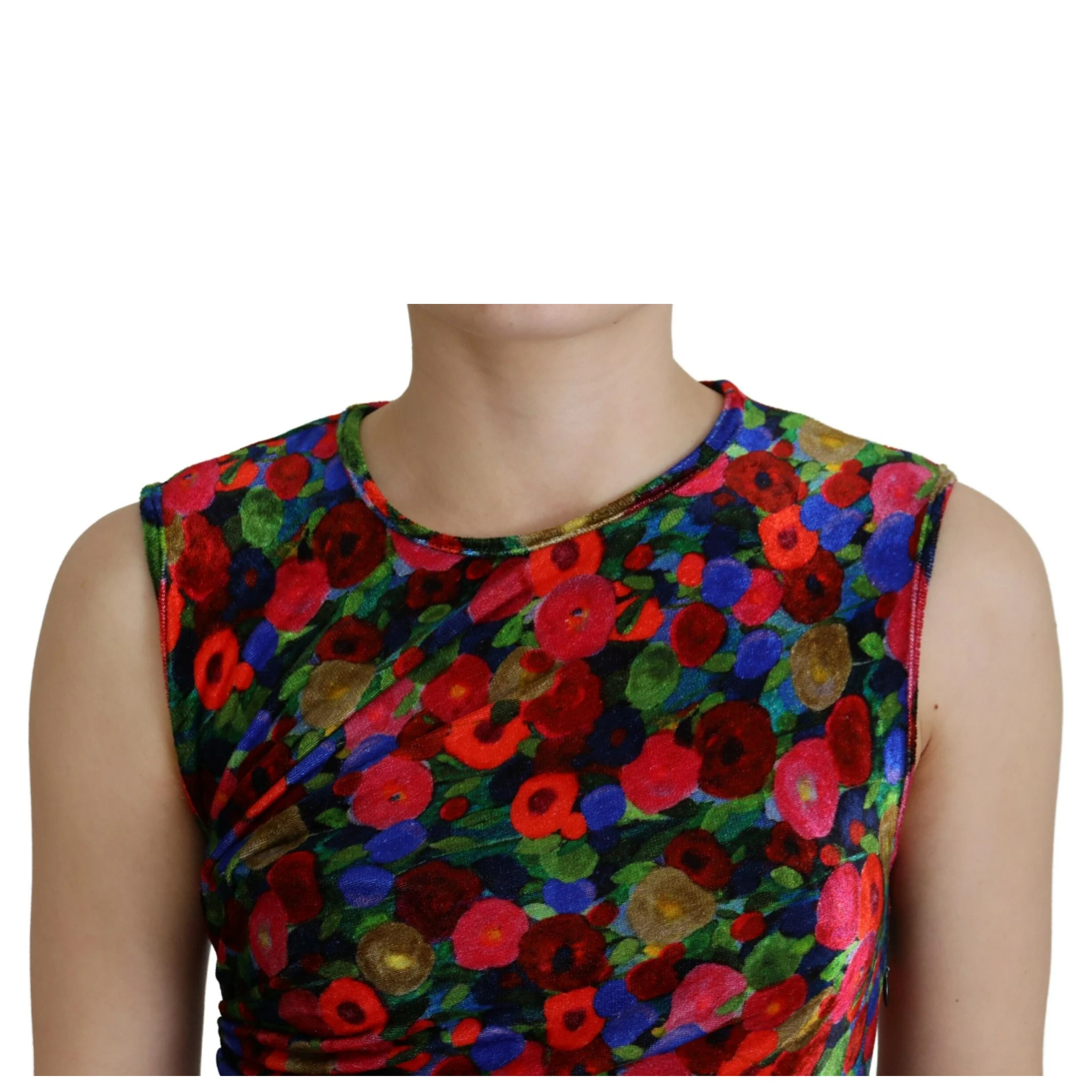 Multicolor Floral Bodycon Ruched Maxi Dress