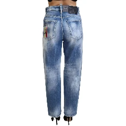 Blue Icon High Waist Straight Denim Jeans Boston
