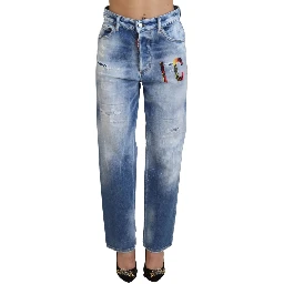 Blue Icon High Waist Straight Denim Jeans Boston