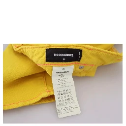 Yellow Cotton Low Waist Cropped Jennifer Denim Jeans
