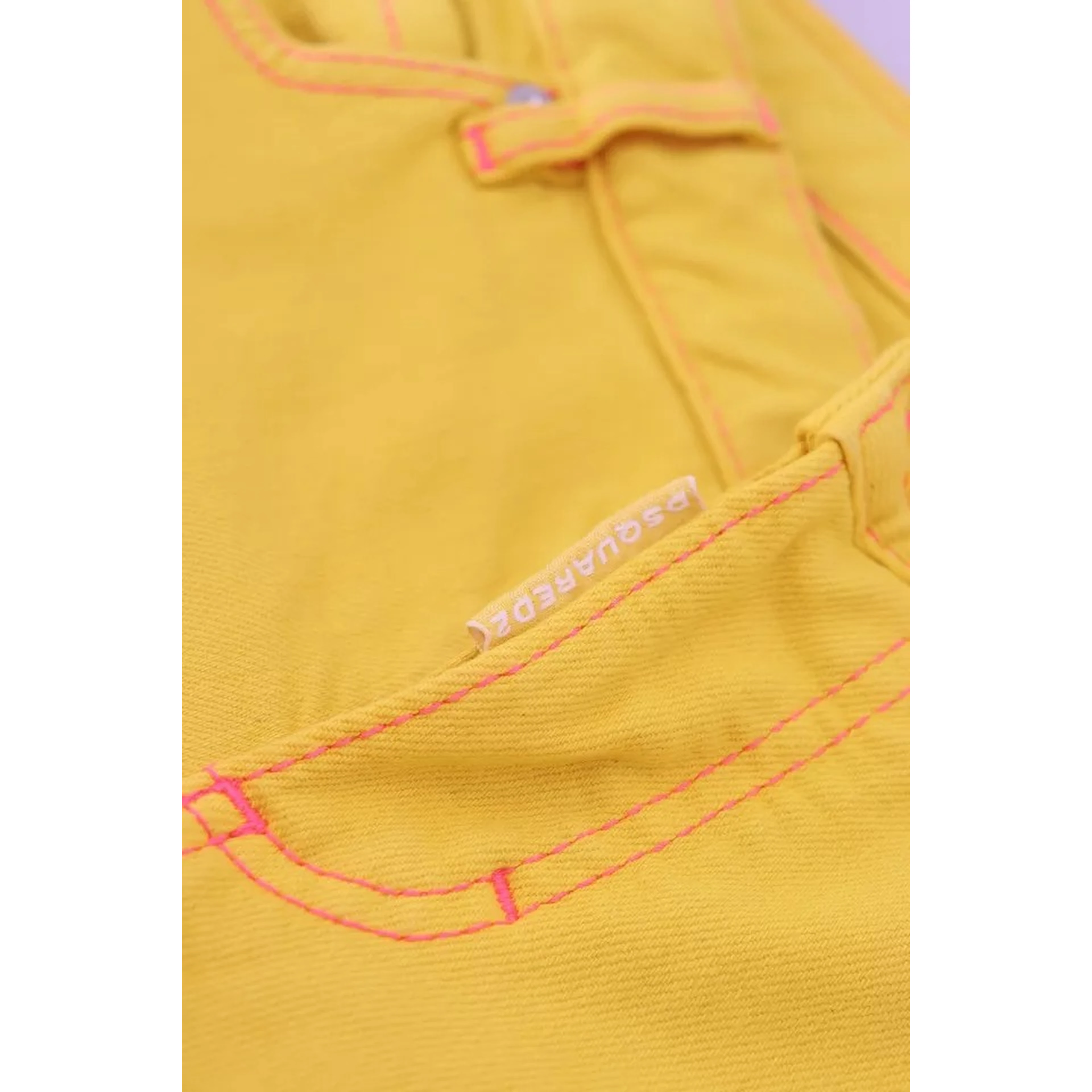 Yellow Cotton Low Waist Cropped Jennifer Denim Jeans