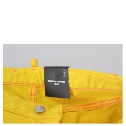 Yellow Cotton Low Waist Cropped Jennifer Denim Jeans