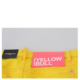 Yellow Cotton Low Waist Cropped Jennifer Denim Jeans