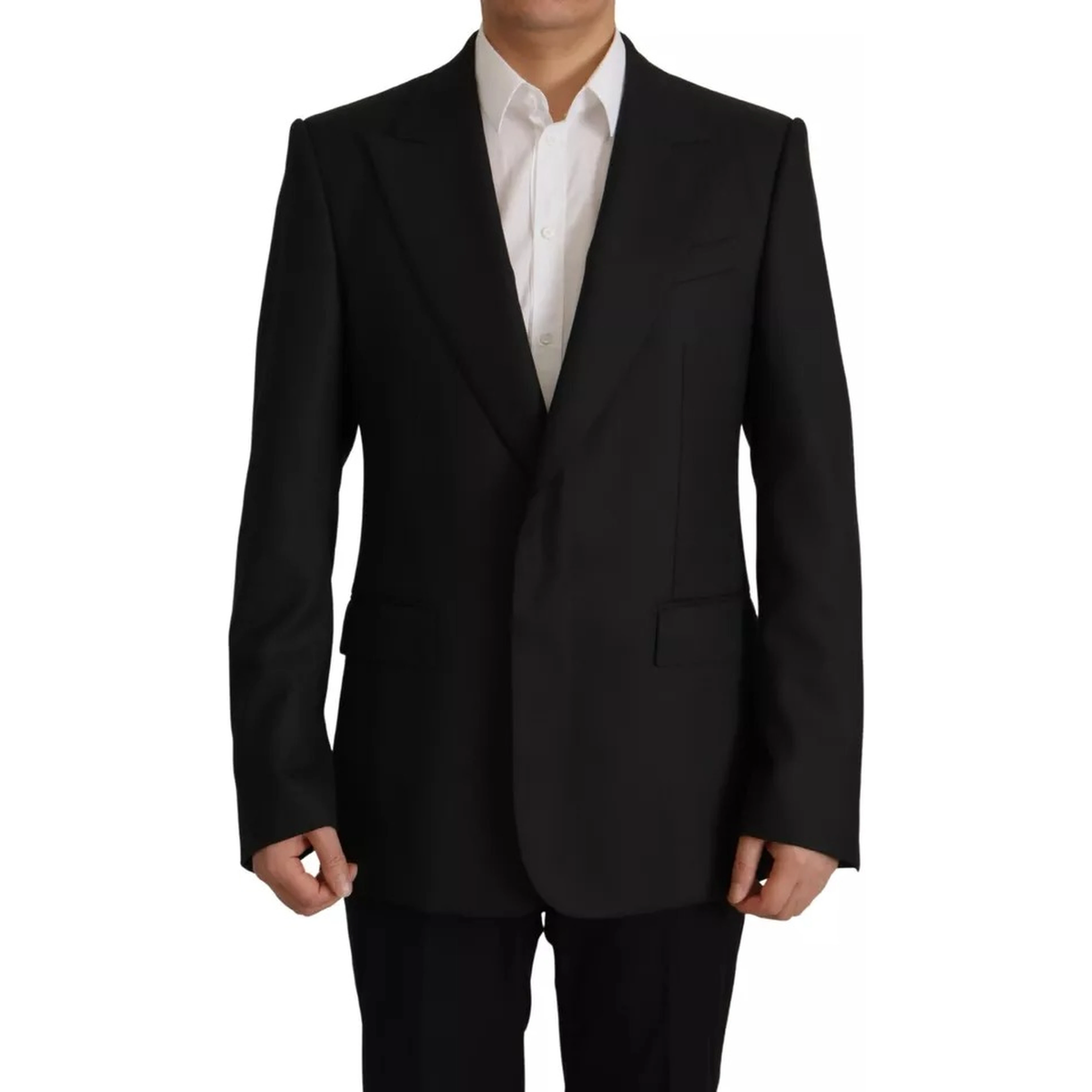 Black Polyester Single Breasted BlazerJacket